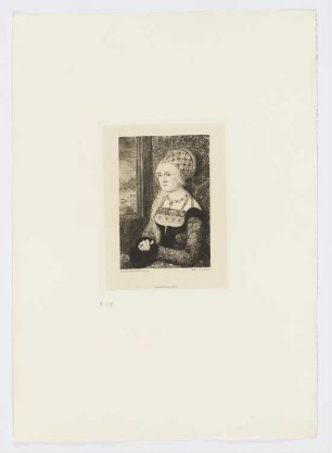 Damenbildnis, Blatt 8 der Folge "Radierungen von Bildern im Metropolitan Museum, New York"