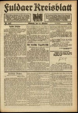 Ausgabe vom Mittwoch, den 23. Oktober 1918.