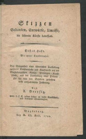 Erstes Heft. Mit einer Kupfertafel