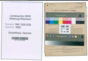 Entnazifizierung Heinrich Grochtdreis , geb. 04.12.1895 (Bahnsekretaerin)