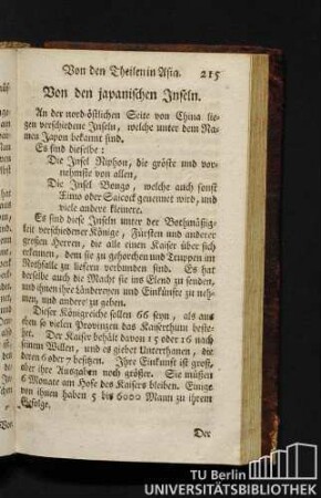 Von den japanischen Inseln.