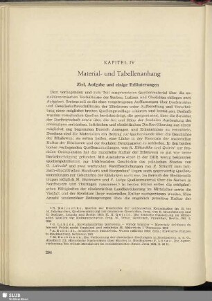 Kapitel IV Material- und Tabellenanhang