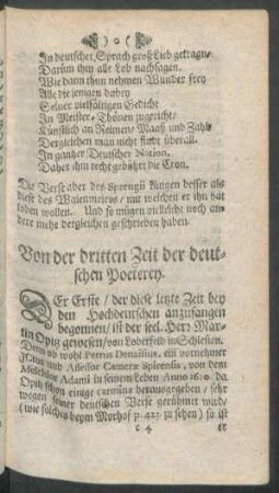 Von der dritten Zeit der deutschen Poeterey.