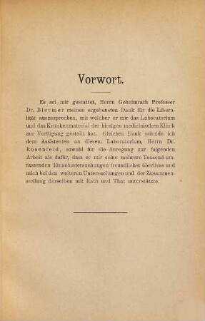 Über das Auftreten der rothen Diazoreaction Ehrlich's bei Krankheiten : Inaug.-Diss.