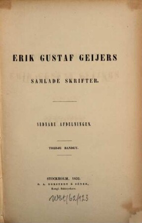 Erik Gustaf Geijers Samlade skrifter, 2,3