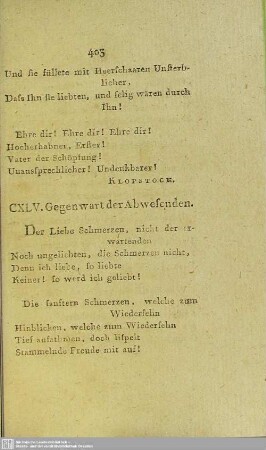 CXLV. Gegenwart der Abwesenden