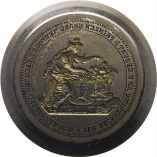 Arbeitsmatrize der Medaille auf Herzog Friedrich August und Herzogin Luise - Geburt des Prinzen Georg (Rückseite)