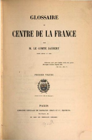 Glossaire du centre de la France, I