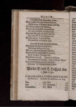 [v.]. Bey der Hochzeit 1730