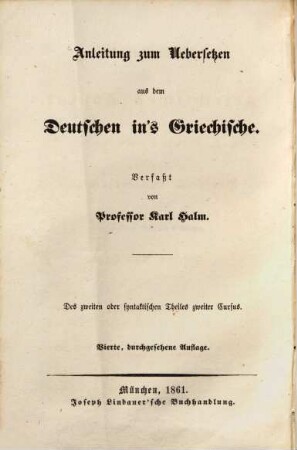 Anleitung zum Uebersetzen aus dem Deutschen ins Griechische, 2,2