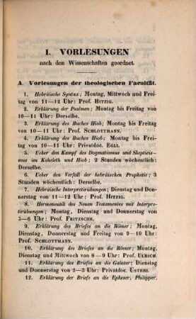 Verzeichnis der Vorlesungen, Behörden, Dozenten und Institute. 1855/56. WS