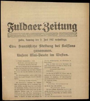 Ausgabe vom Samstag, den 02. Juni 1917.