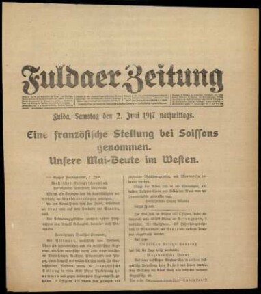Ausgabe vom Samstag, den 02. Juni 1917.