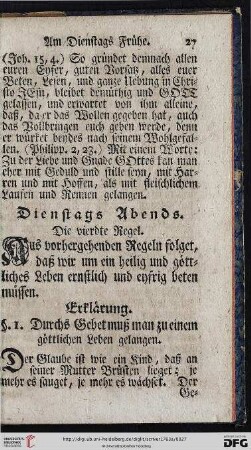 Dienstags Abends