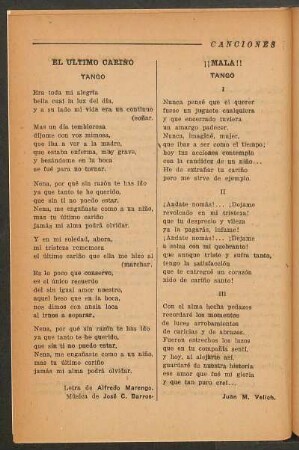 El último cariño : Tango