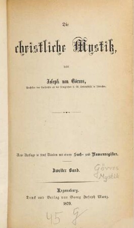 Die christliche Mystik, 2
