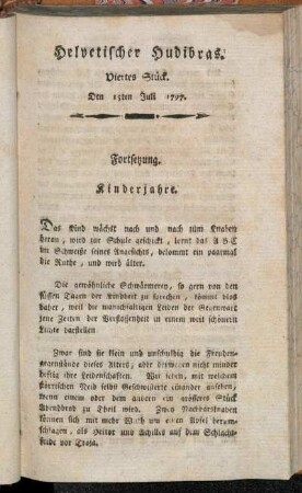 Helvetischer Hudibras. Viertes Stück. Den 15ten Juli 1797.