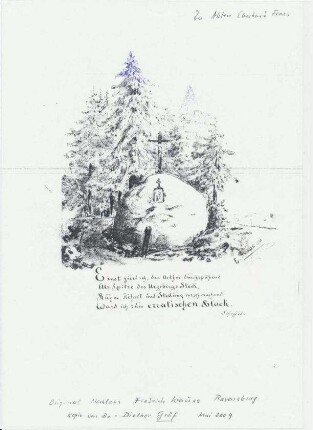 Kopie Gästebucheintrag Eberhard Fraas 1896 aus dem Nachlass von Friedrich Krauss