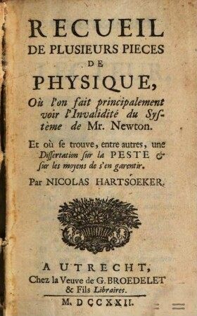 Recueil de plusieurs pièces de physique