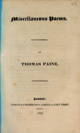 Miscellaneous poems