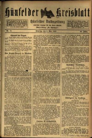 Ausgabe vom Dienstag, den 08. Mai 1923.