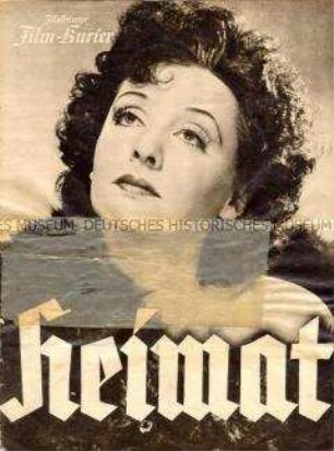 Filmzeitschrift zu dem deutschen Spielfilm "Heimat" mit Zarah Leander
