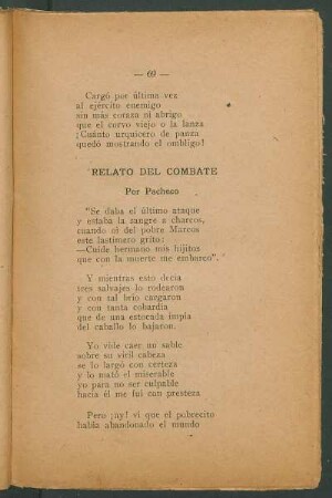 Relato del combate : Por Pacheco