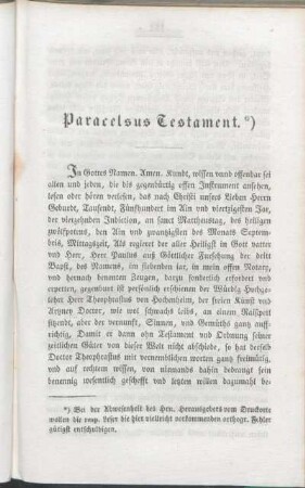 Paracelsus Testament