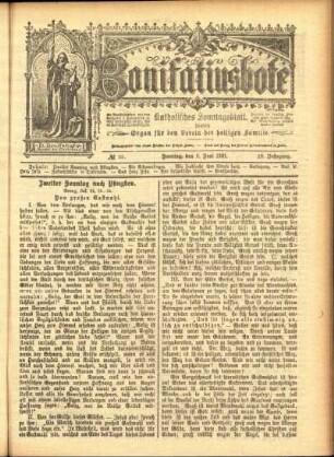 Erste Ausgabe vom Sonntag, den 09. Juni 1901.
