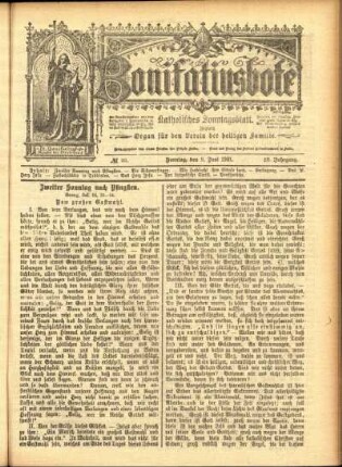 Erste Ausgabe vom Sonntag, den 09. Juni 1901.