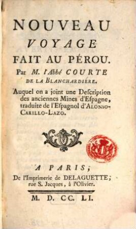 Nouveau Voyage Fait au Pérou