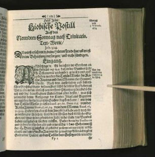 Hiobische Postill Auff den Neundten Sonntag nach Trinitatis. [u. a.]