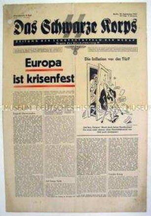 Wochenzeitung der SS "Das Schwarze Korps" u.a. zum Kriegsgeschehen im Kaukasus