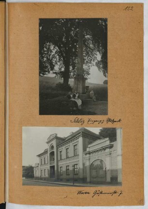 Schlosspark, Schlitz Gebäude Güstrower Straße, Waren/Müritz: Ansichten (aus: Skizzen- und Fotoalbum 25)