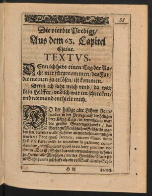Die vierdte Predigt/ Aus dem 63. Capitel Esaiae.