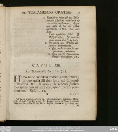 Caput XIII. De Testamento Gratiae.