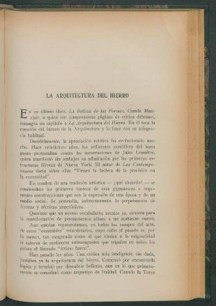 La arquitectura del Hierro