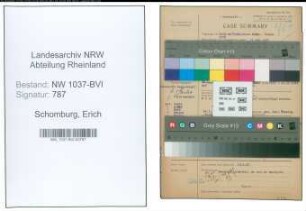 Entnazifizierung Erich Schomburg , geb. 18.04.1902 (Assistent)