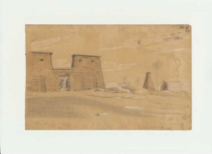 Zeichnung des Tempels von Karnak von Theodor Heuglin