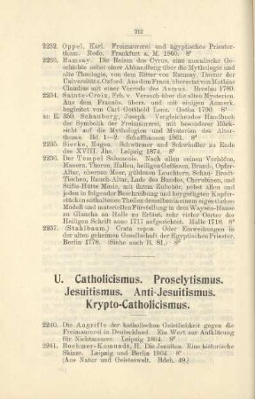 U. Catholicismus. Proselytismus. Jesuitismus. Anti-Jesuitismus. Krypto-Catholicismus