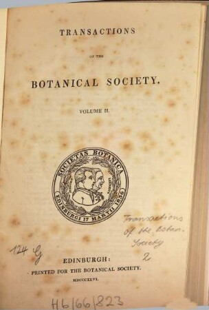 Transactions and proceedings of the Botanical Society of Edinburgh. 2. 1846