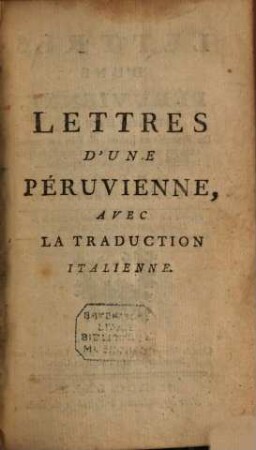 Lettres d'une Péruvienne