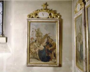 Kreuzwegstation Nummer 5 - Christus stürzt zum zweiten mal