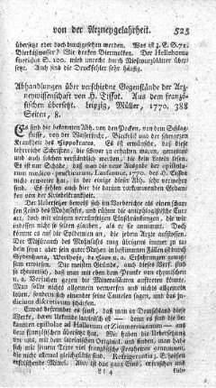 Abhandlungen über verschiedne Gegenstände der Arzneywissenschaft.
