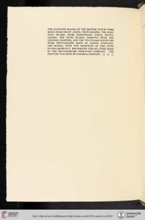[The Halftone Blocks of The Matisse Plates, unsigned announcement]