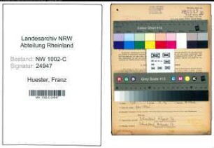 Entnazifizierung Franz Huester, geb. 15.09.1898 (Buchhaendler)