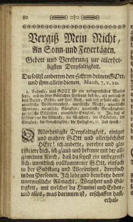 An Sonn-und Feyertägen.