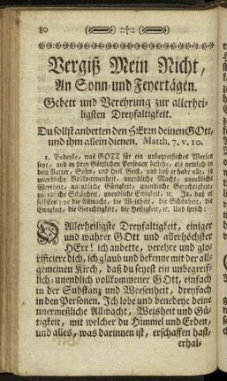An Sonn-und Feyertägen.