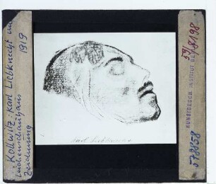 Kollwitz, Karl Liebknecht im Leichenschauhaus (Zeichnung)