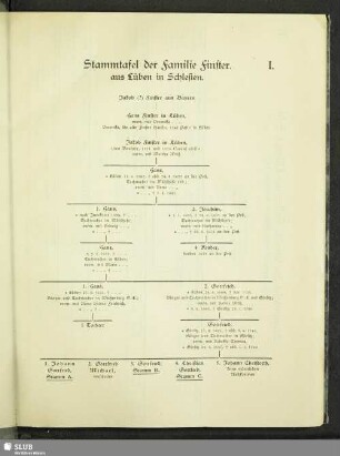 Stammtafel der Familie Finster ...